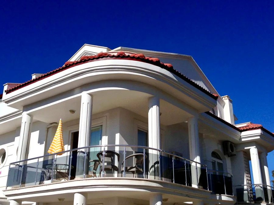 Exterior balcony view of the apartment building